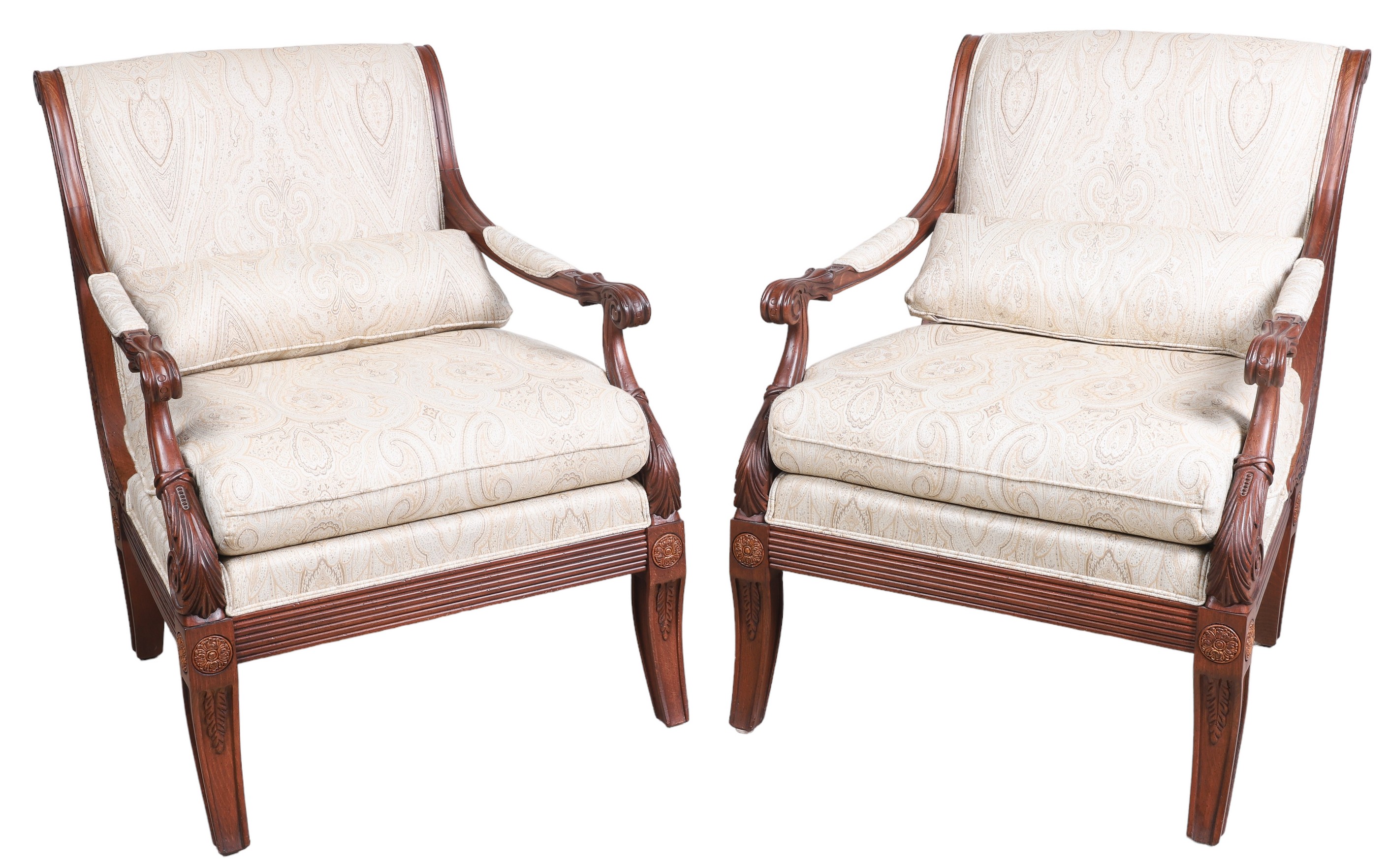 Ethan Allen Regency style lounge chairs,