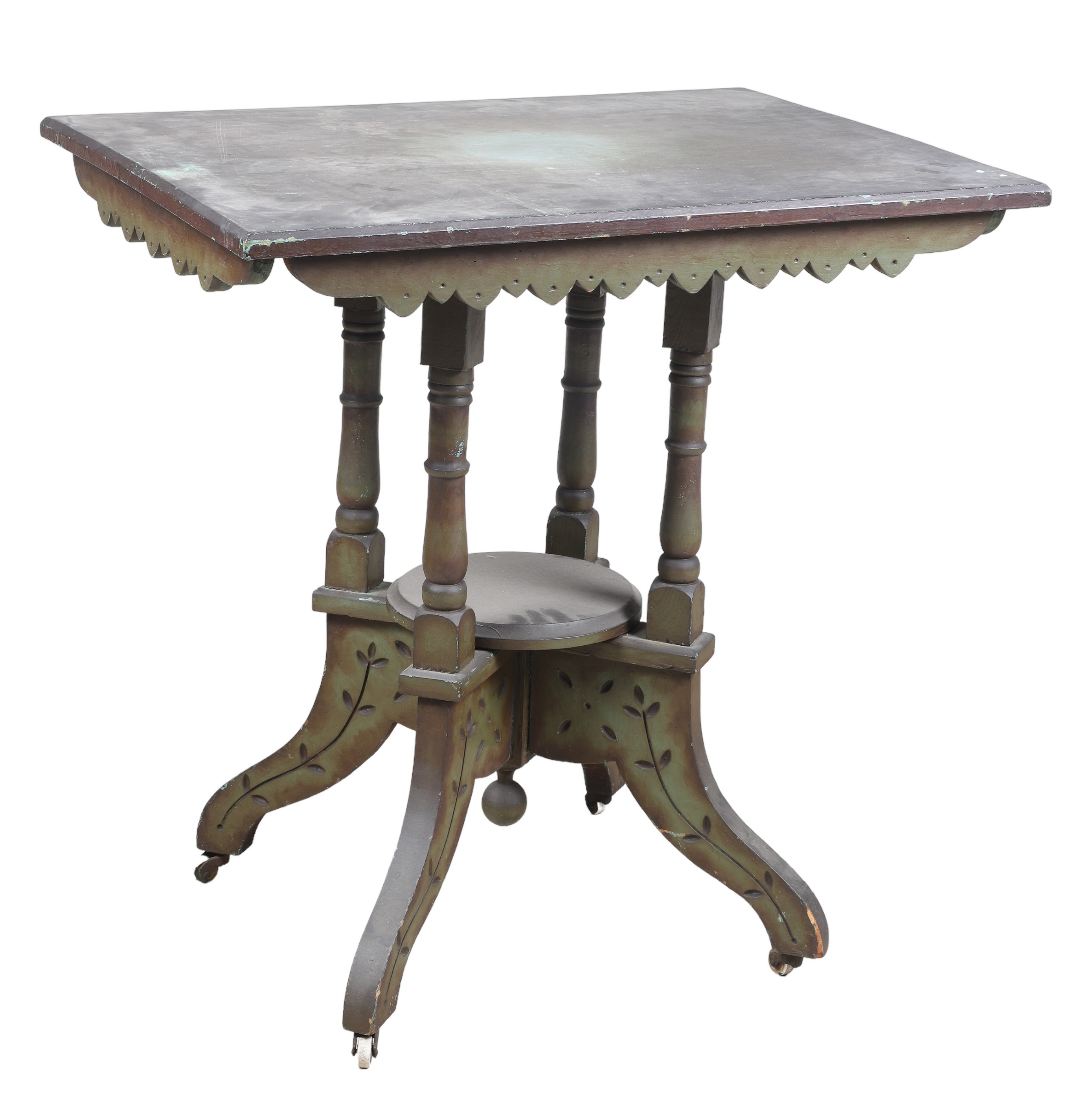 Victorian painted side table scalloped 2e14bf