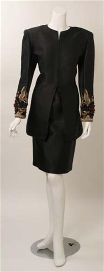 Mary McFadden black silk and beaded 497cf