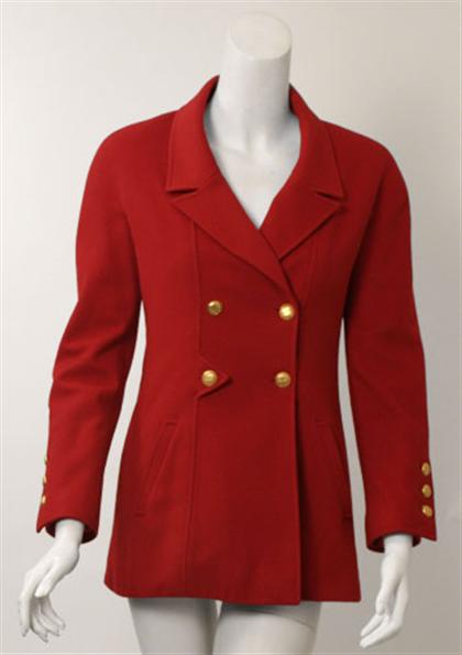 Chanel red cashmere blazer 1990s 497d1