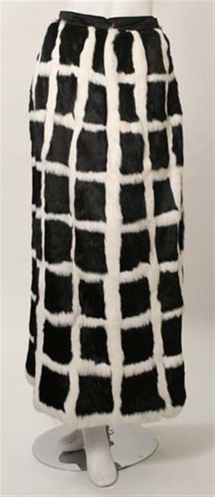 Black and white fur maxi skirt 497df