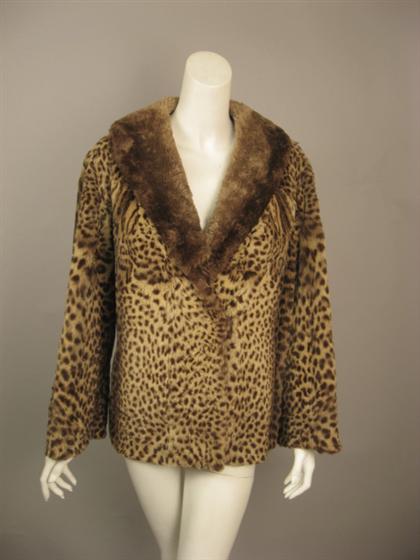 Spotted cat fur coat 1950s 60s 497e5
