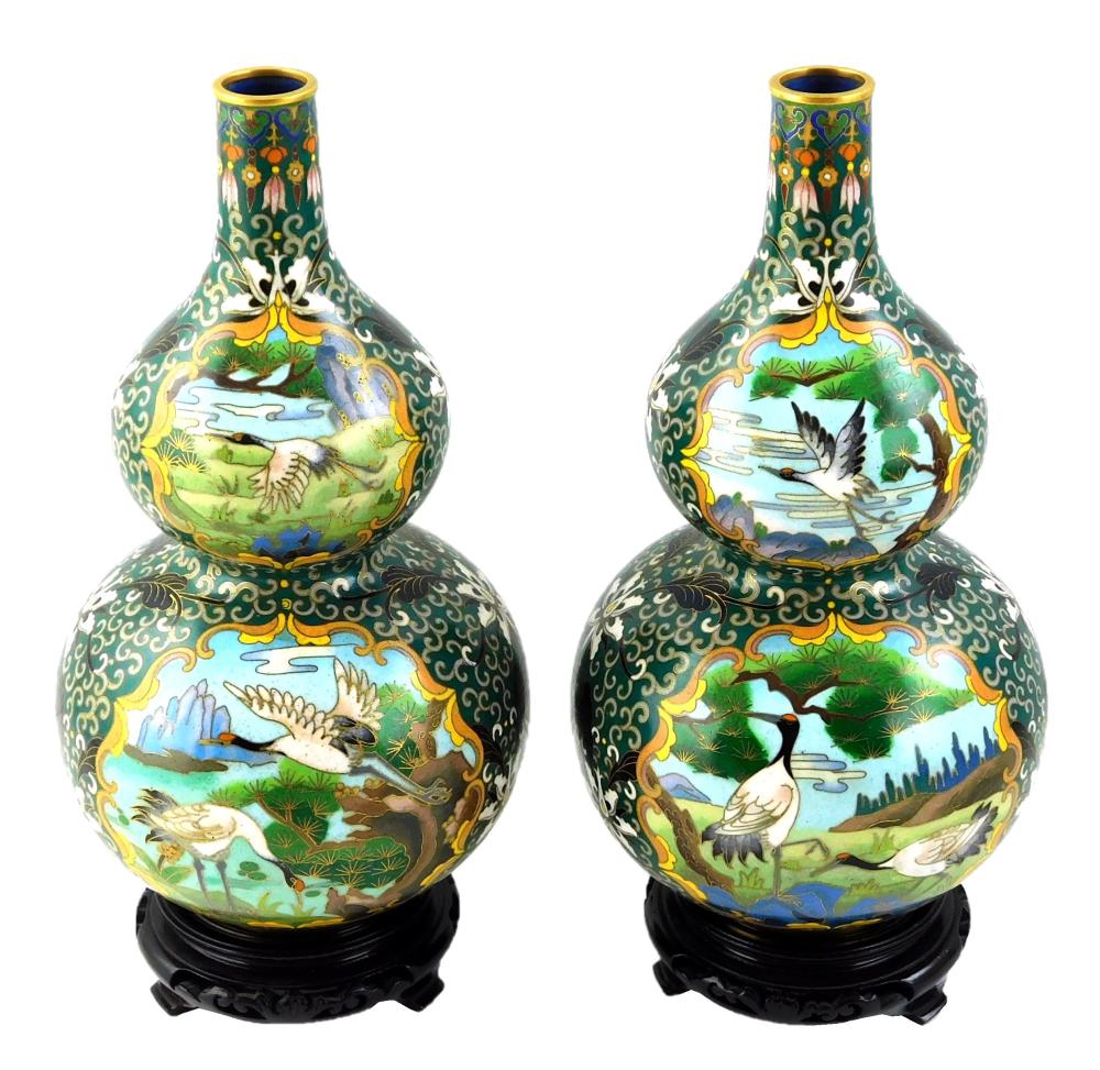 ASIAN PAIR OF CLOISONNE DOUBLE 2def72