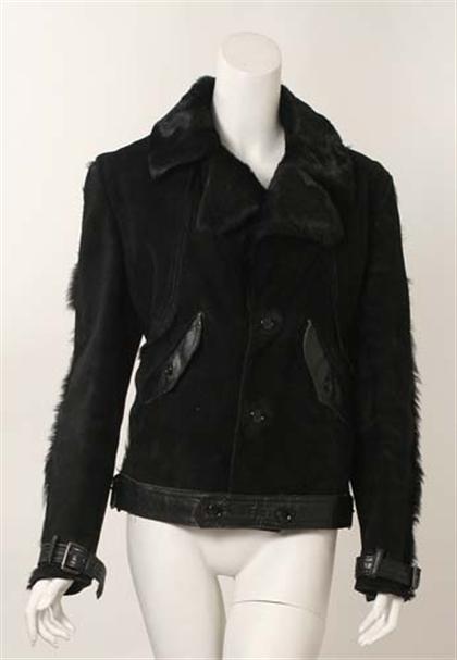 Black suede Saks Fifth Avenue motorcycle 497f2