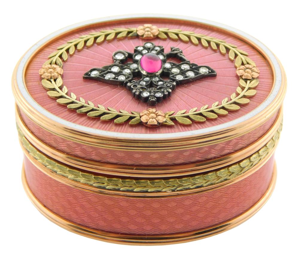 14K YELLOW GOLD AND PINK GUILLOCHE 2defaa