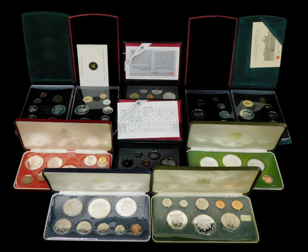 COINS: LOT OF TEN SETS INCLUDING