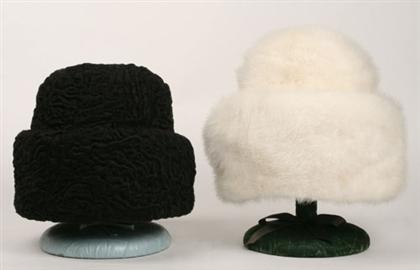 Two Lilly Dache fur hats 1960s 49818