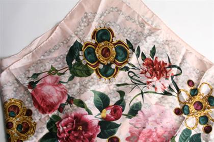 Chanel silk floral scarf    Thirty-five