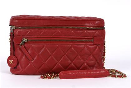 Red Chanel quilted leather purse 49889