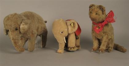 Three Steiff animals    mid 20th century