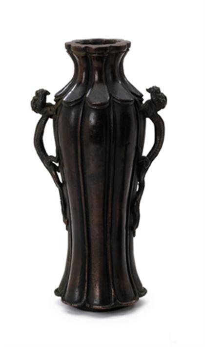 Chinese bronze foliate form vase