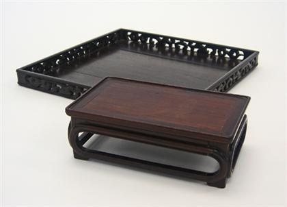 Chinese zitan tray and hongmu table 498e1