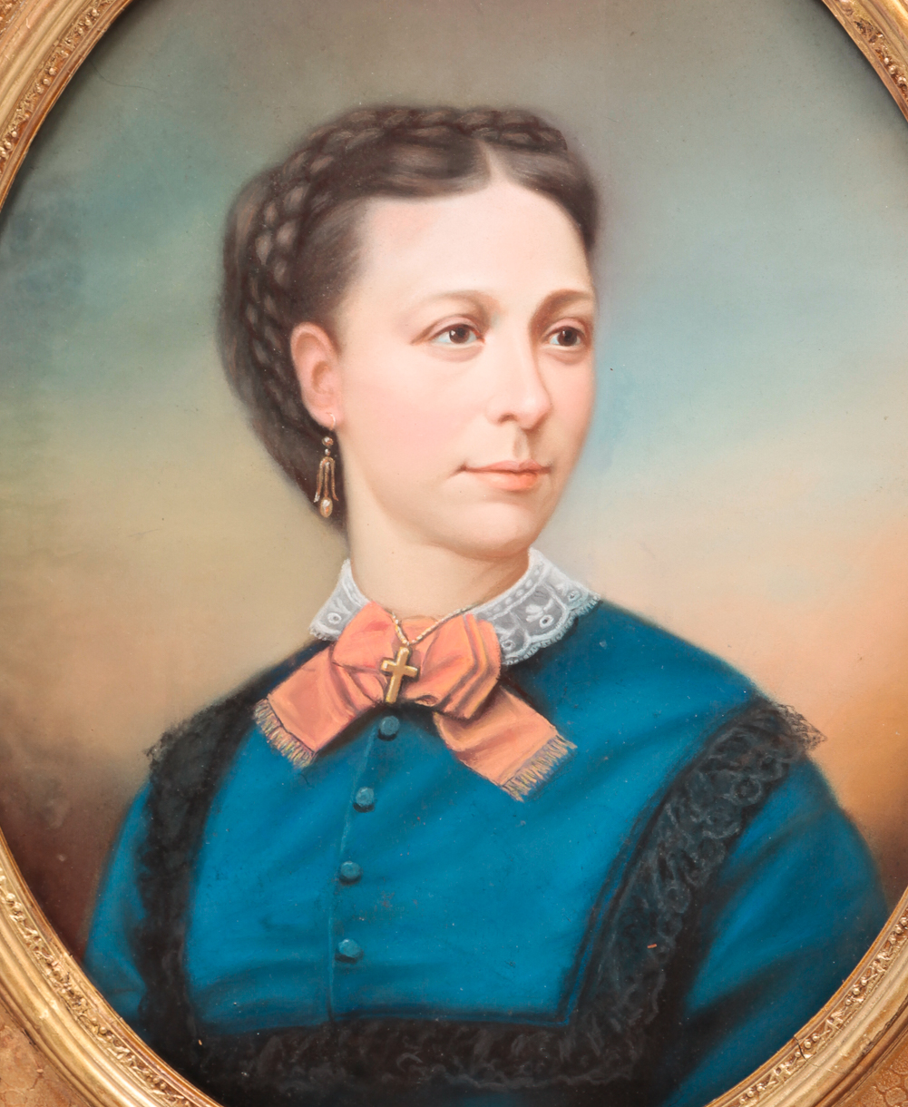 AMERICAN VICTORIAN PASTEL PORTRAIT.