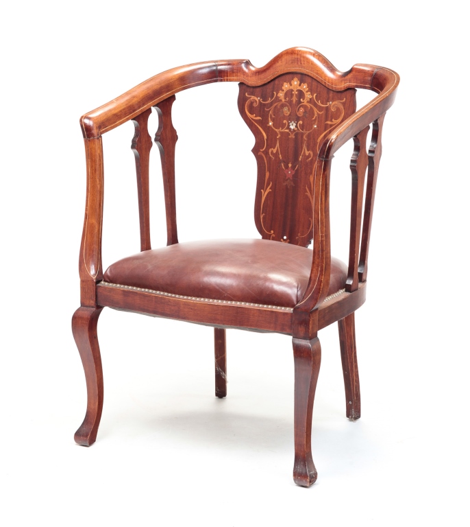 AMERICAN INLAID ARMCHAIR. Circa