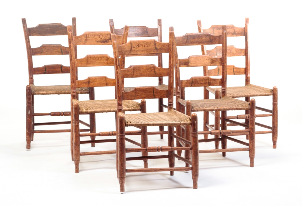 SIX AMERICAN DECORATED SIDE CHAIRS  2df935