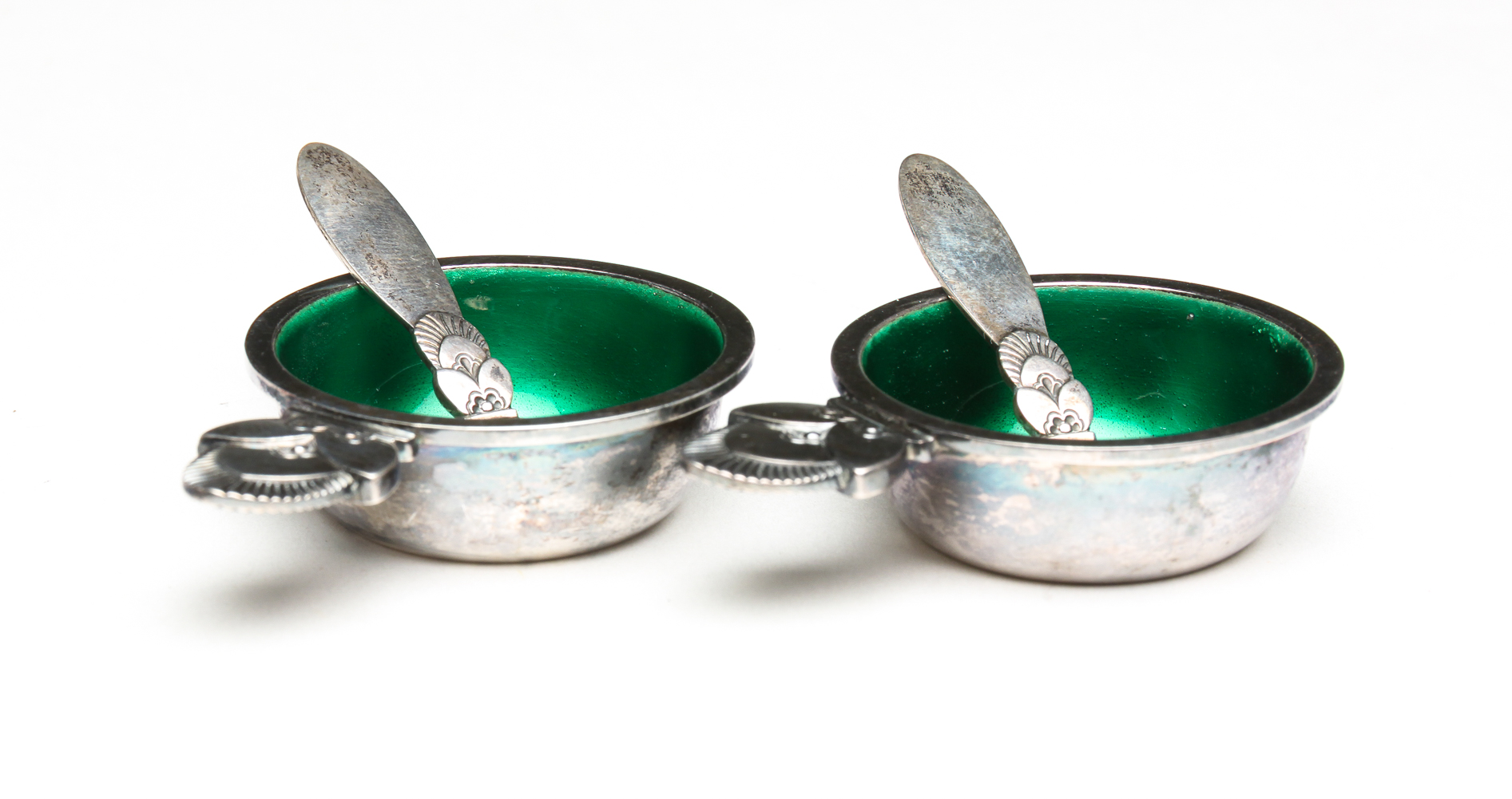 PAIR OF GEORG JENSEN STERLING SALTS