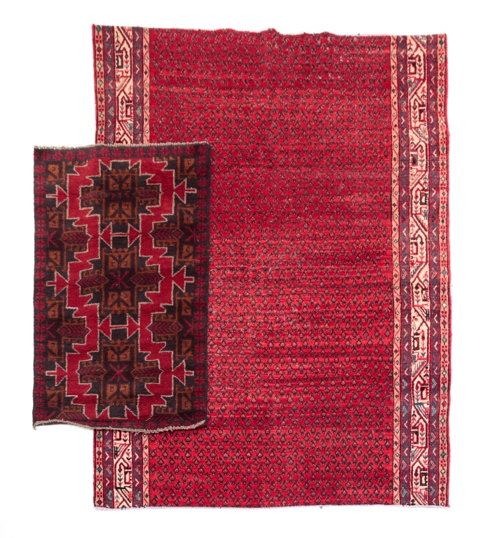 TWO ORIENTAL AREA RUGS. Late 20th