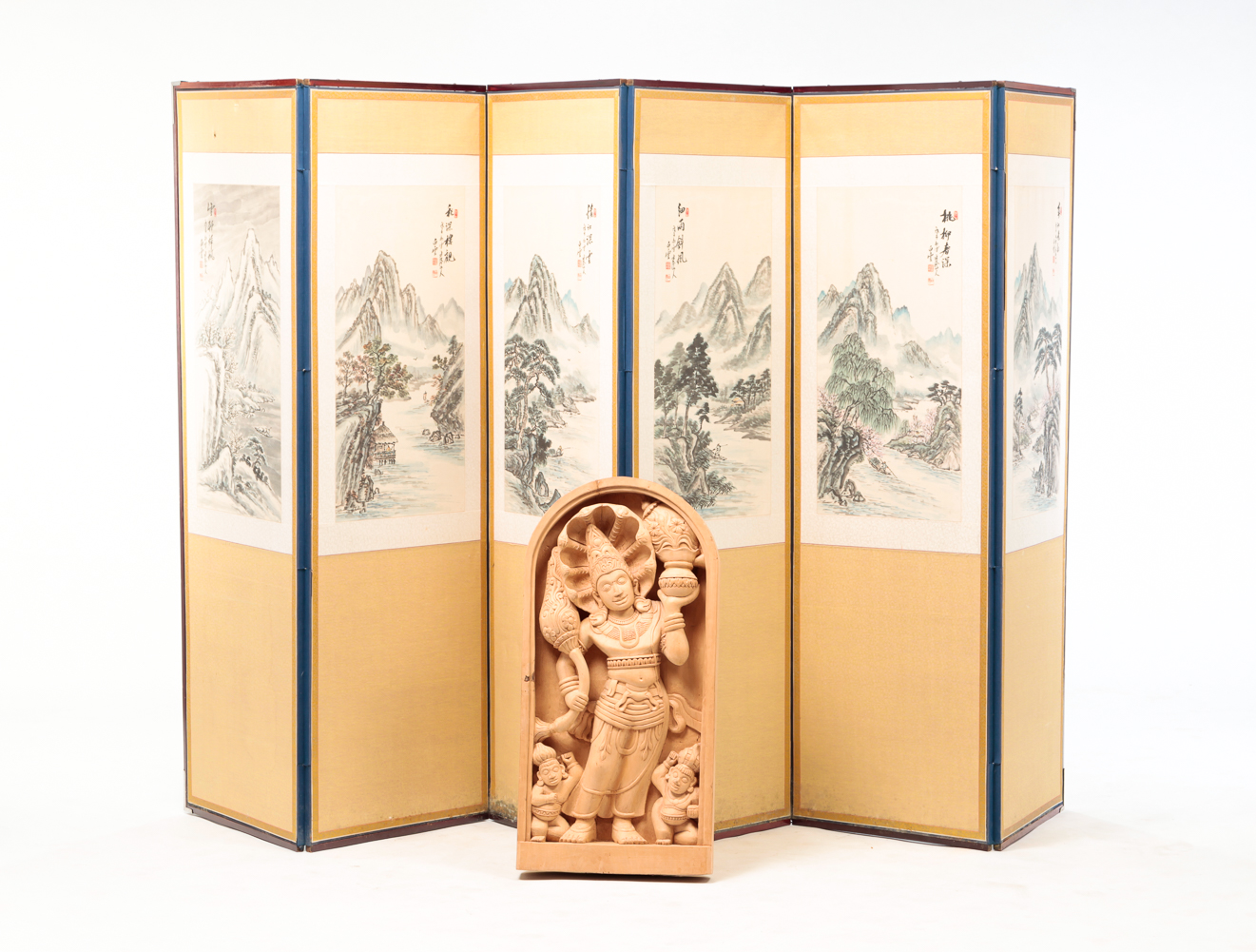 ASIAN FOLDING SCREEN AND WOODEN 2df9b8