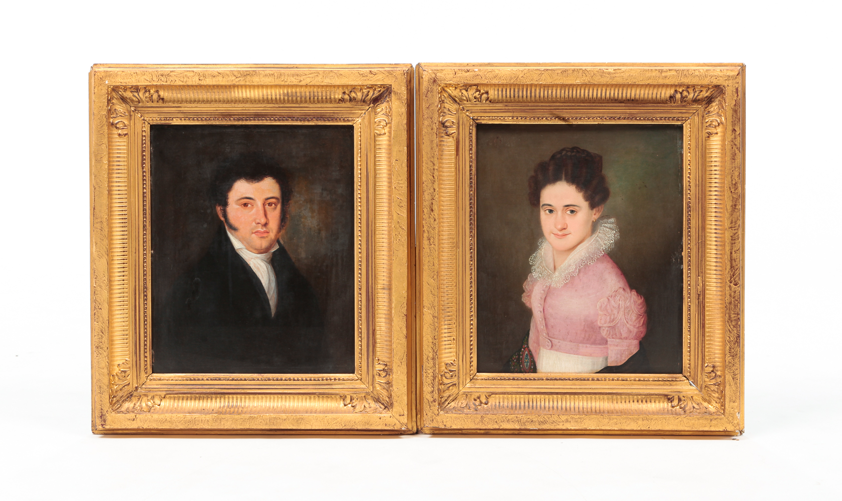 PAIR OF PORTRAIT PAINTINGS European 2df9cb