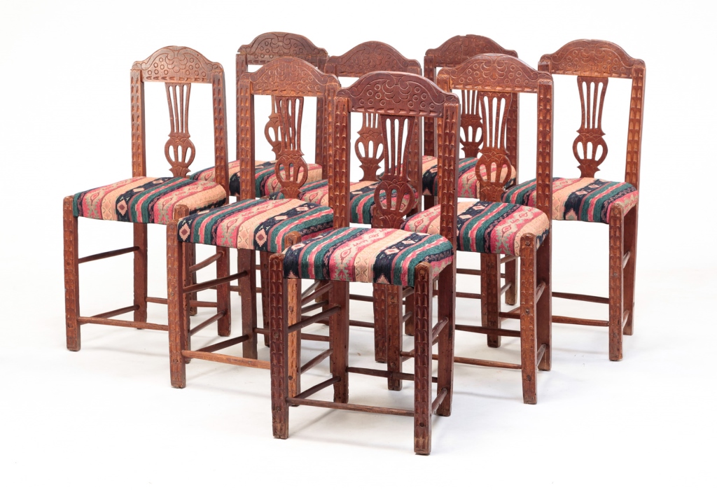 EIGHT ITALIAN SIDE CHAIRS. Purchased