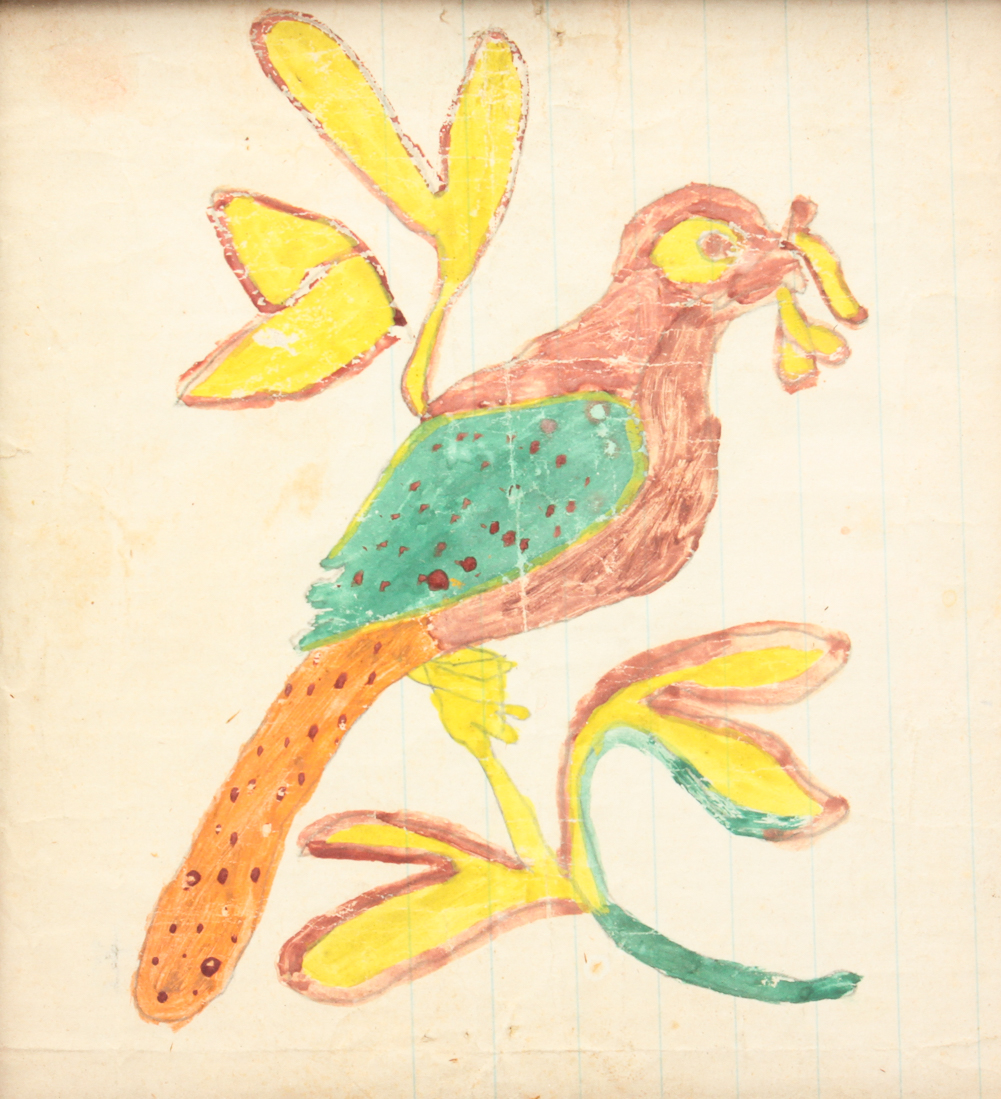 AMERICAN WATERCOLOR OF A BIRD  2dfa84