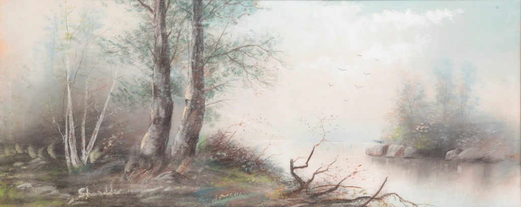 FRAMED PASTEL LANDSCAPE. American,