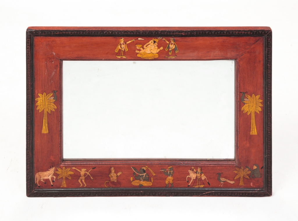INDIAN DECORATED MIRROR Late 20th 2dfada