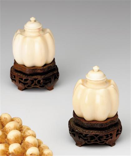 Pair of elephant ivory snuff bottles 49919