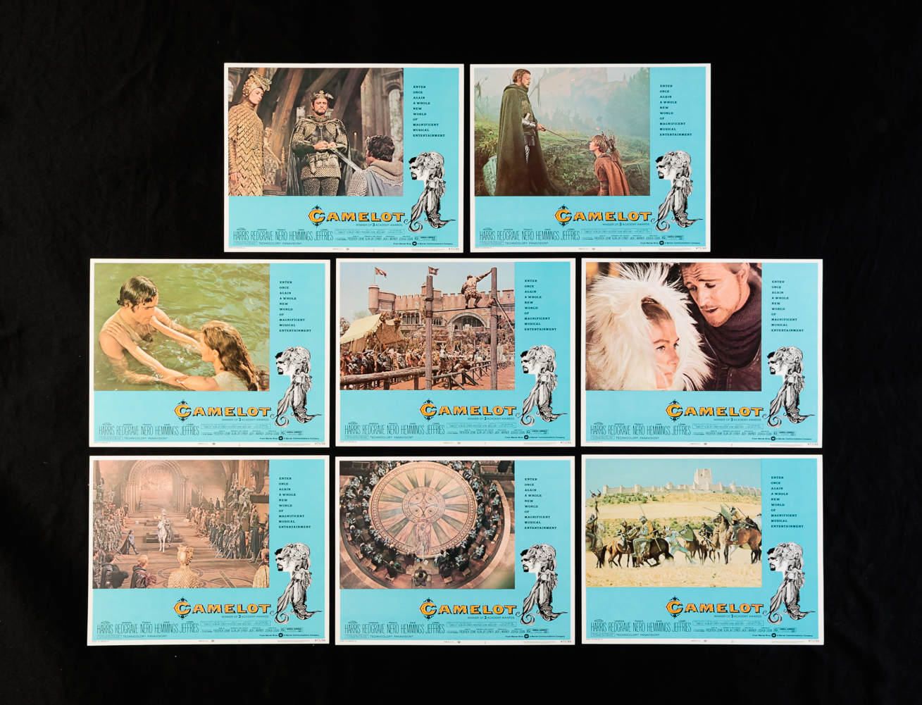 SET OF EIGHT CAMELOT LOBBY CARDS  2dfb16