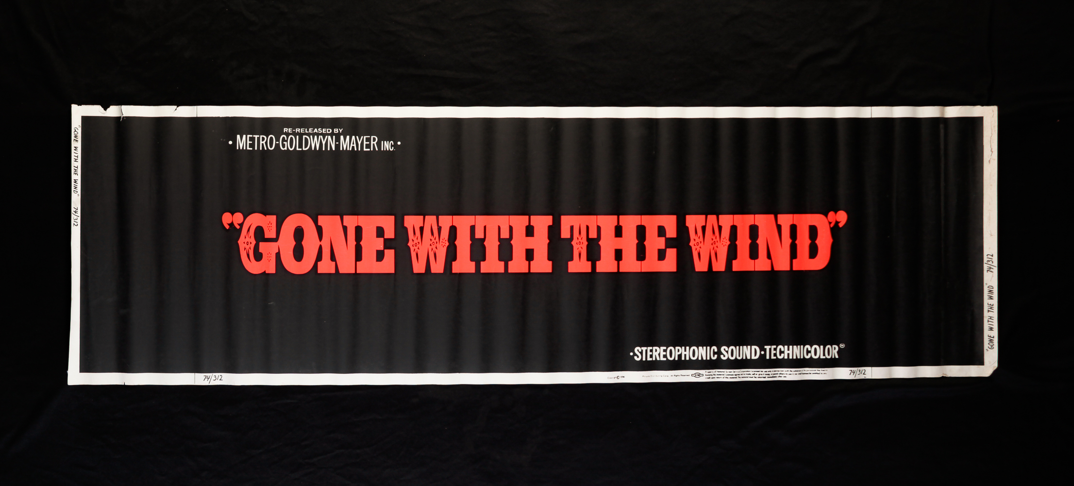 GONE WITH THE WIND MOVIE BANNER. MGM,