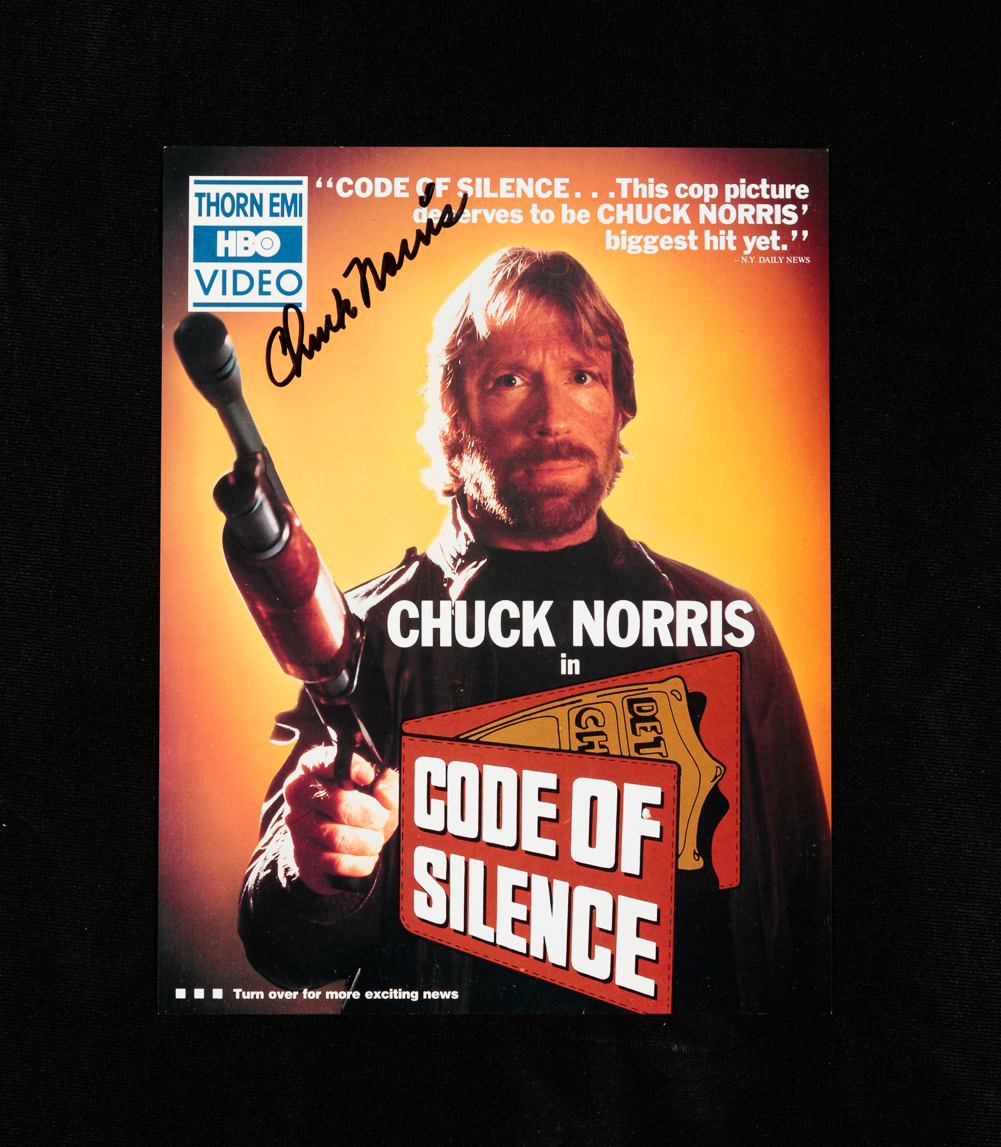 CHUCK NORRIS CODE OF SILENCE AUTOGRAPH.