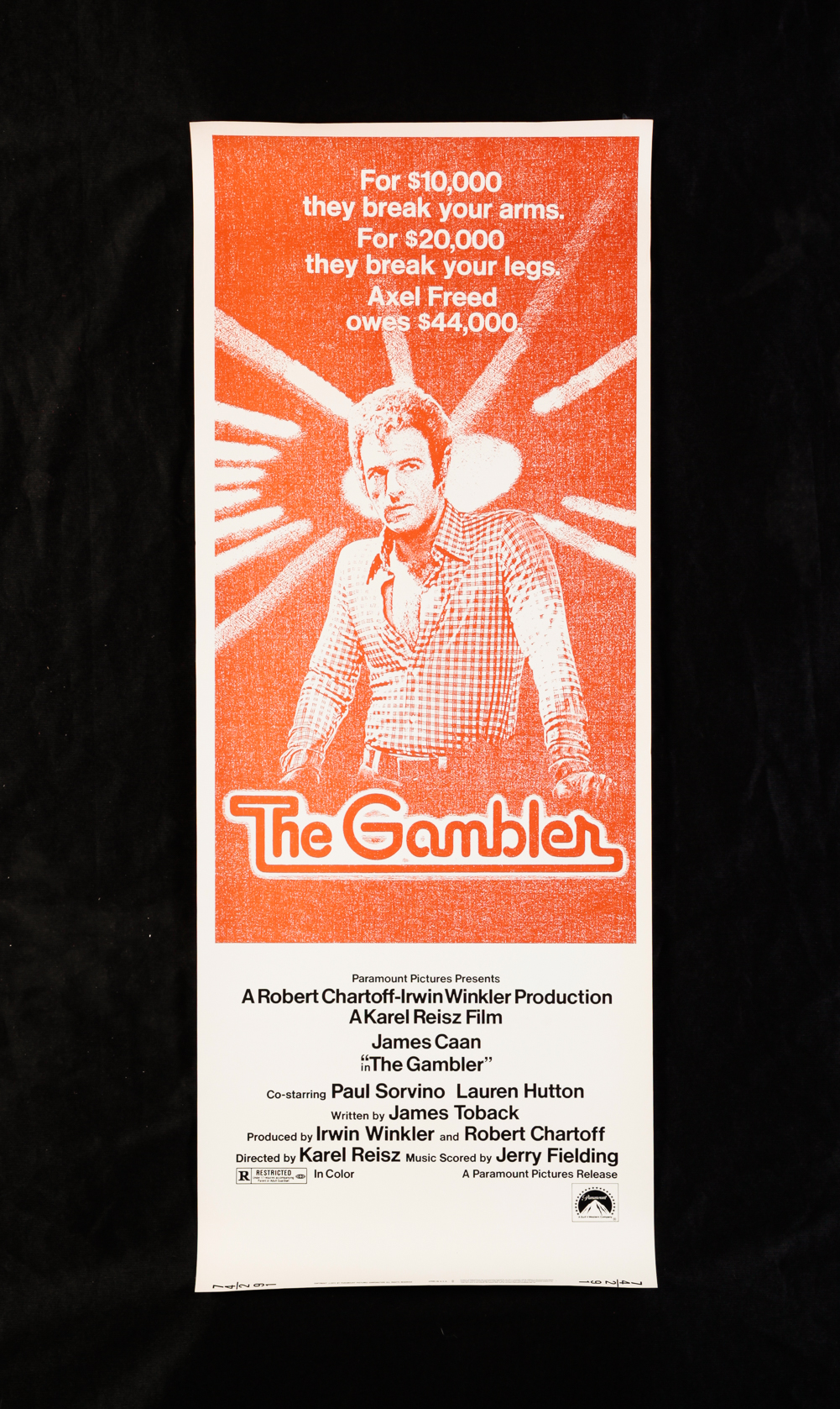 THE GAMBLER (PARAMOUNT, 1974). Original