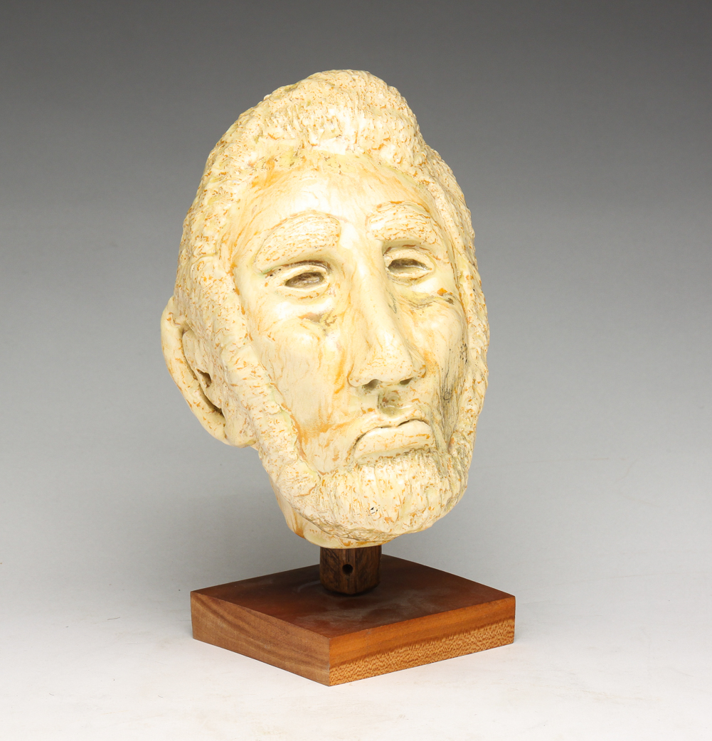 AMERICAN POTTERY BUST OF A BEARDED