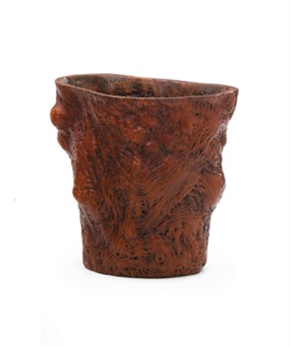 Fine Chinese huamu burl brush pot