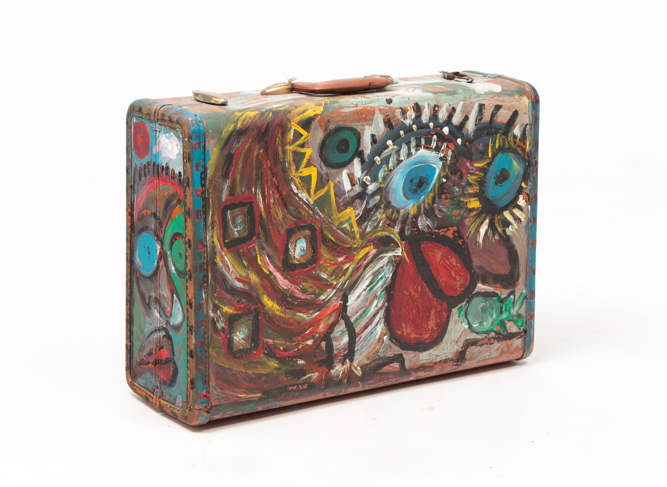 ROBERT WRIGHT PAINTED SUITCASE.