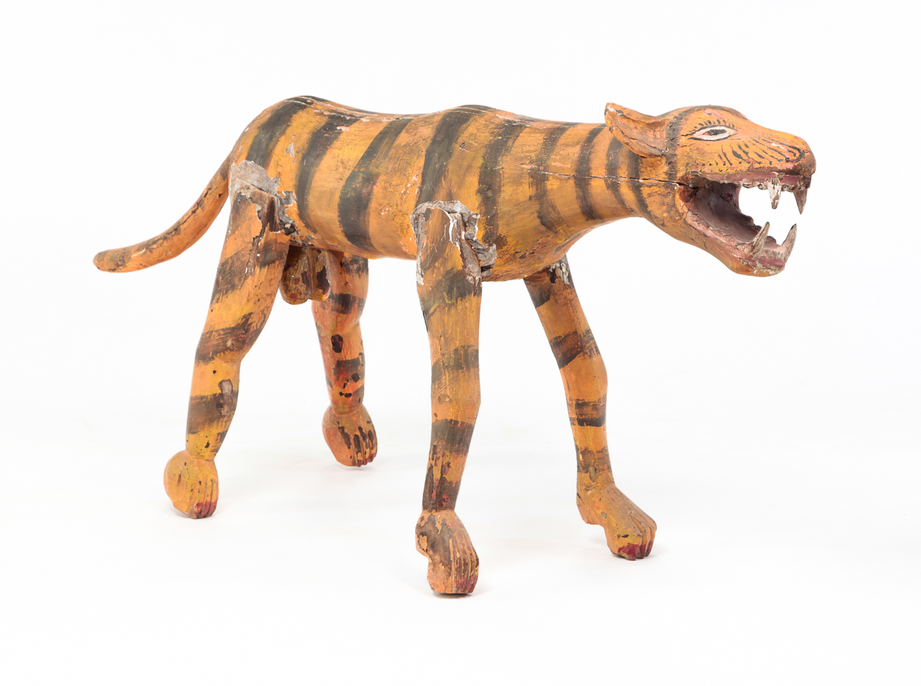 FOLK ART STANDING TIGER Late 19th early 2dfbd3