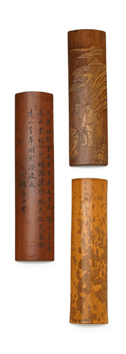 Three Chinese bamboo wrist rests 49937