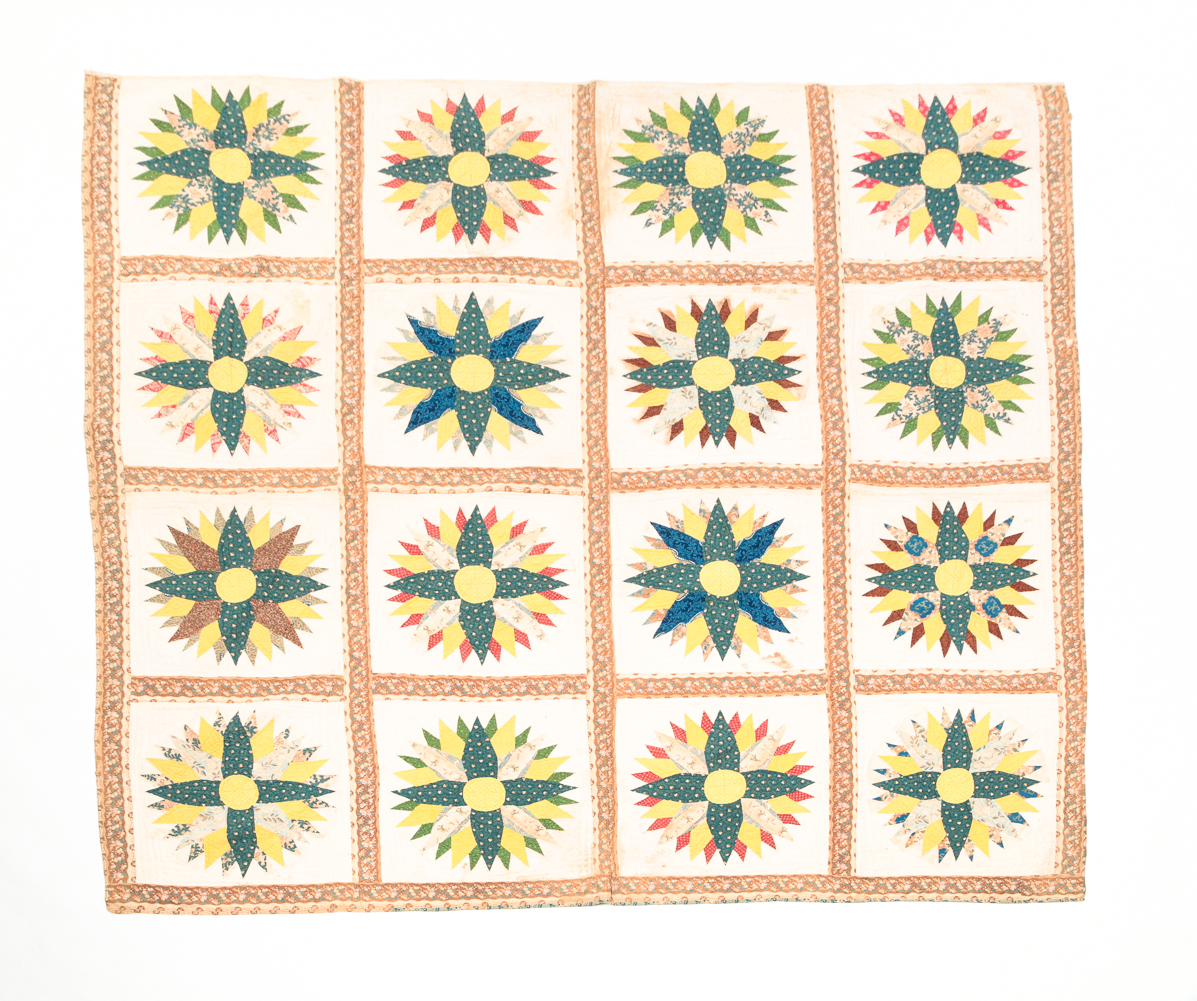 AMERICAN PIECED QUILT Mid 19th 2dfc56