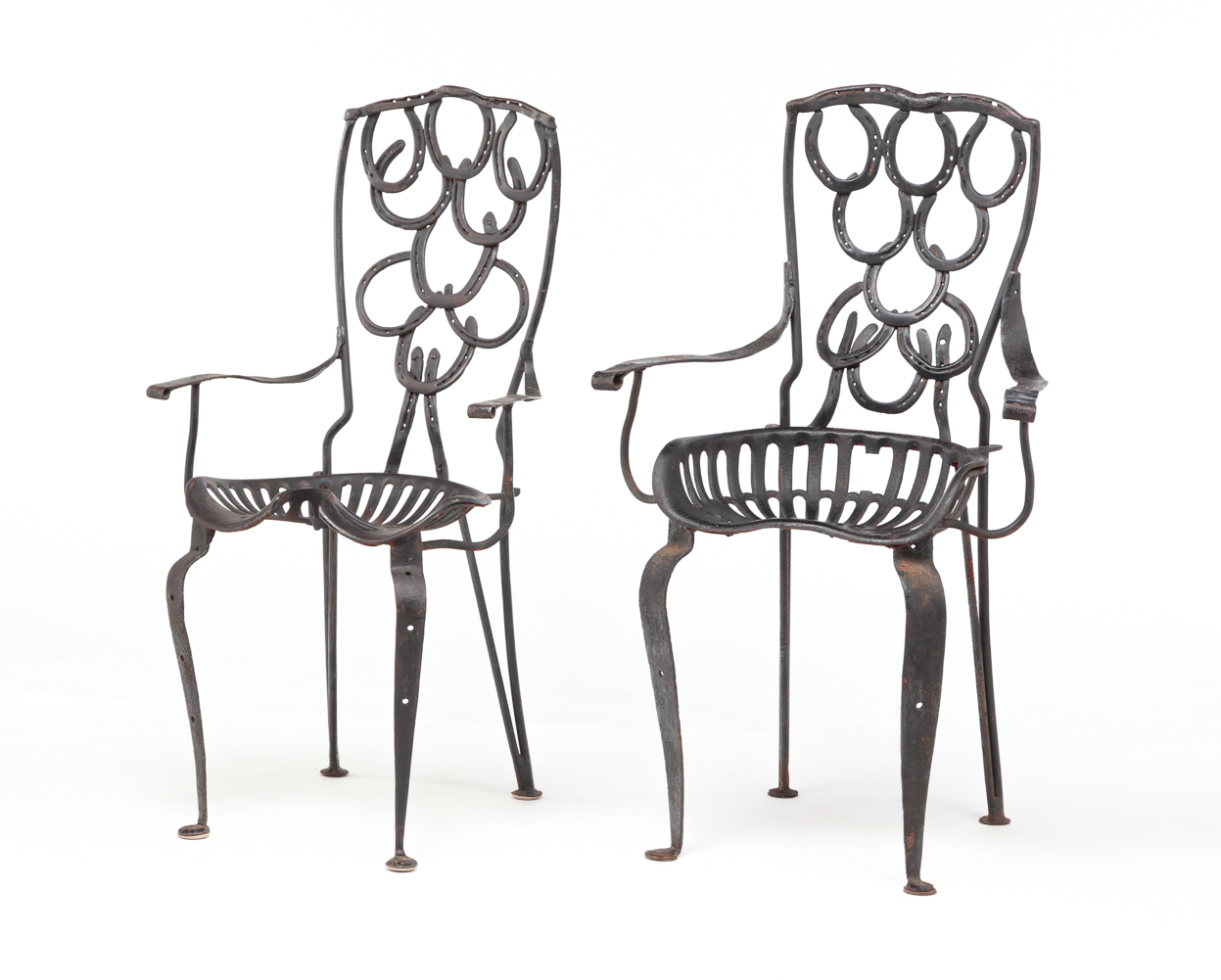 PAIR OF AMERICAN IRON CHAIRS BY