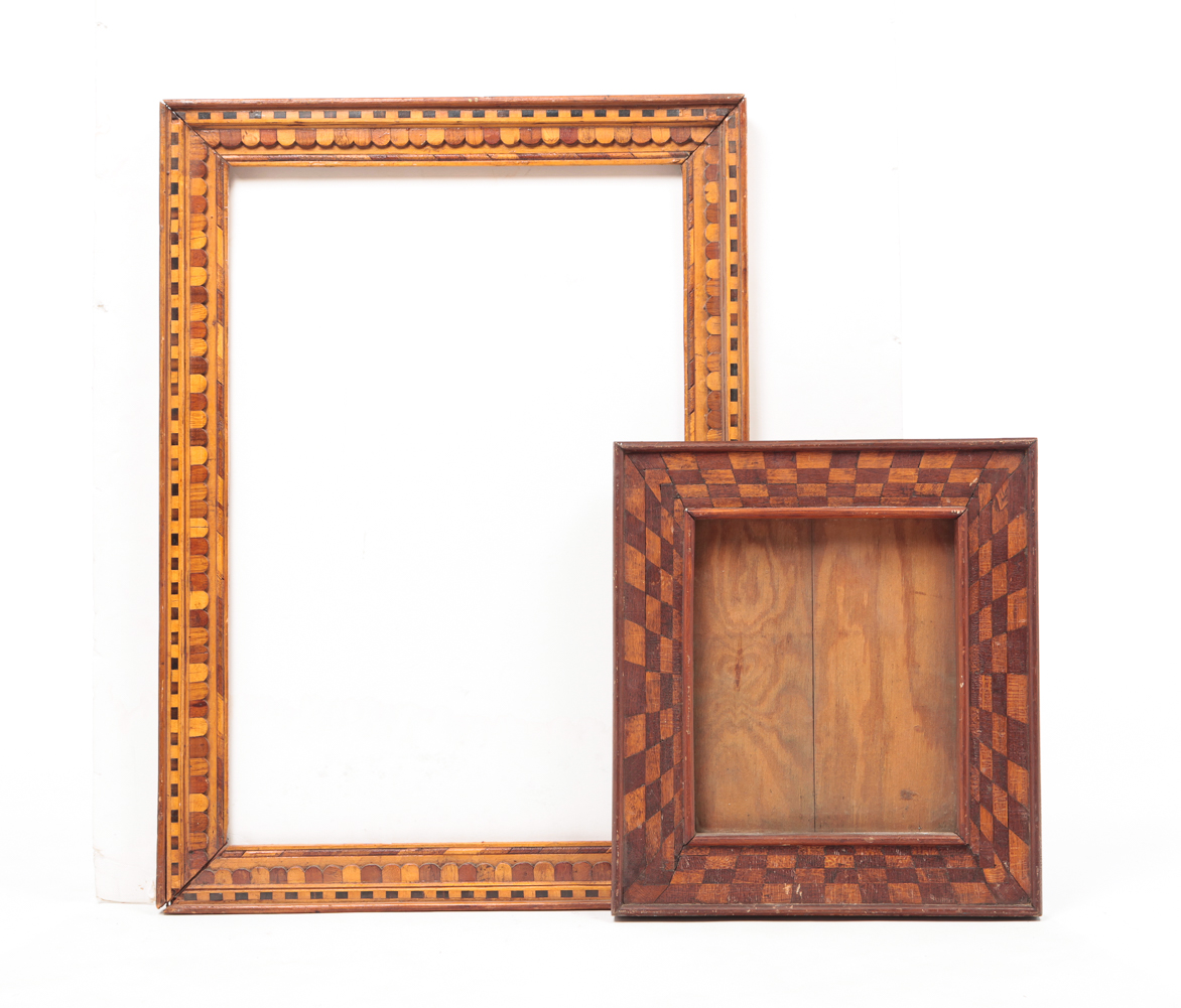 TWO AMERICAN INLAID FRAMES. Late
