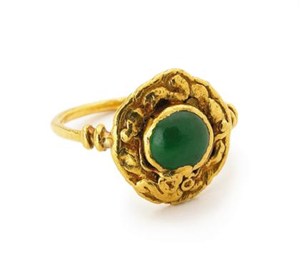 Fine Chinese 24 kt gold and jade