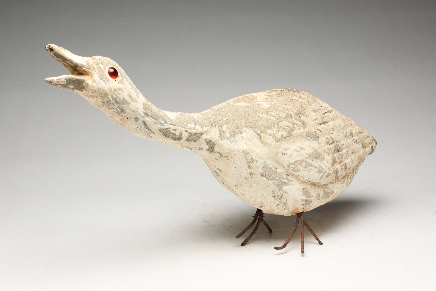 AMERICAN STONE CARVED GOOSE. Probably
