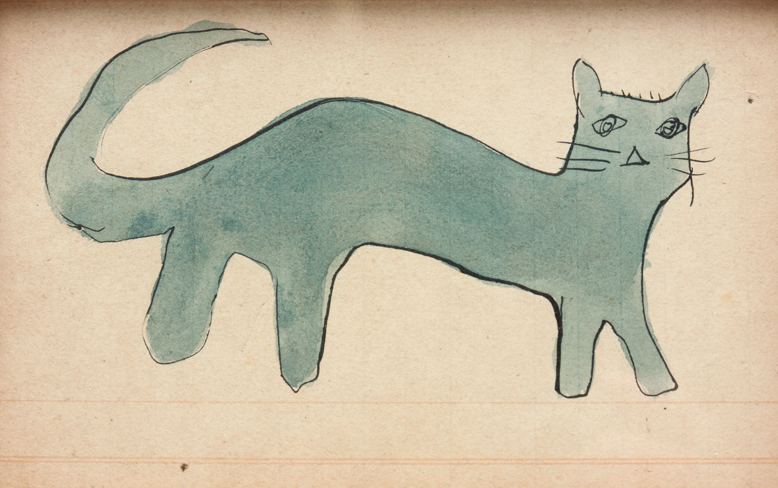 PENNSYLVANIA FOLKSY CAT WATERCOLOR.