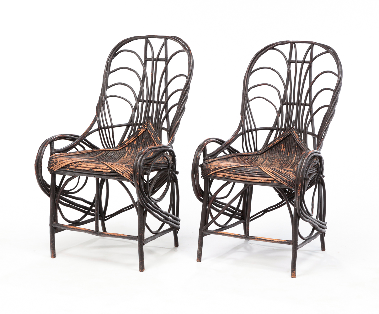 PAIR OF AMERICAN TWIG ARMCHAIRS  2dfd63