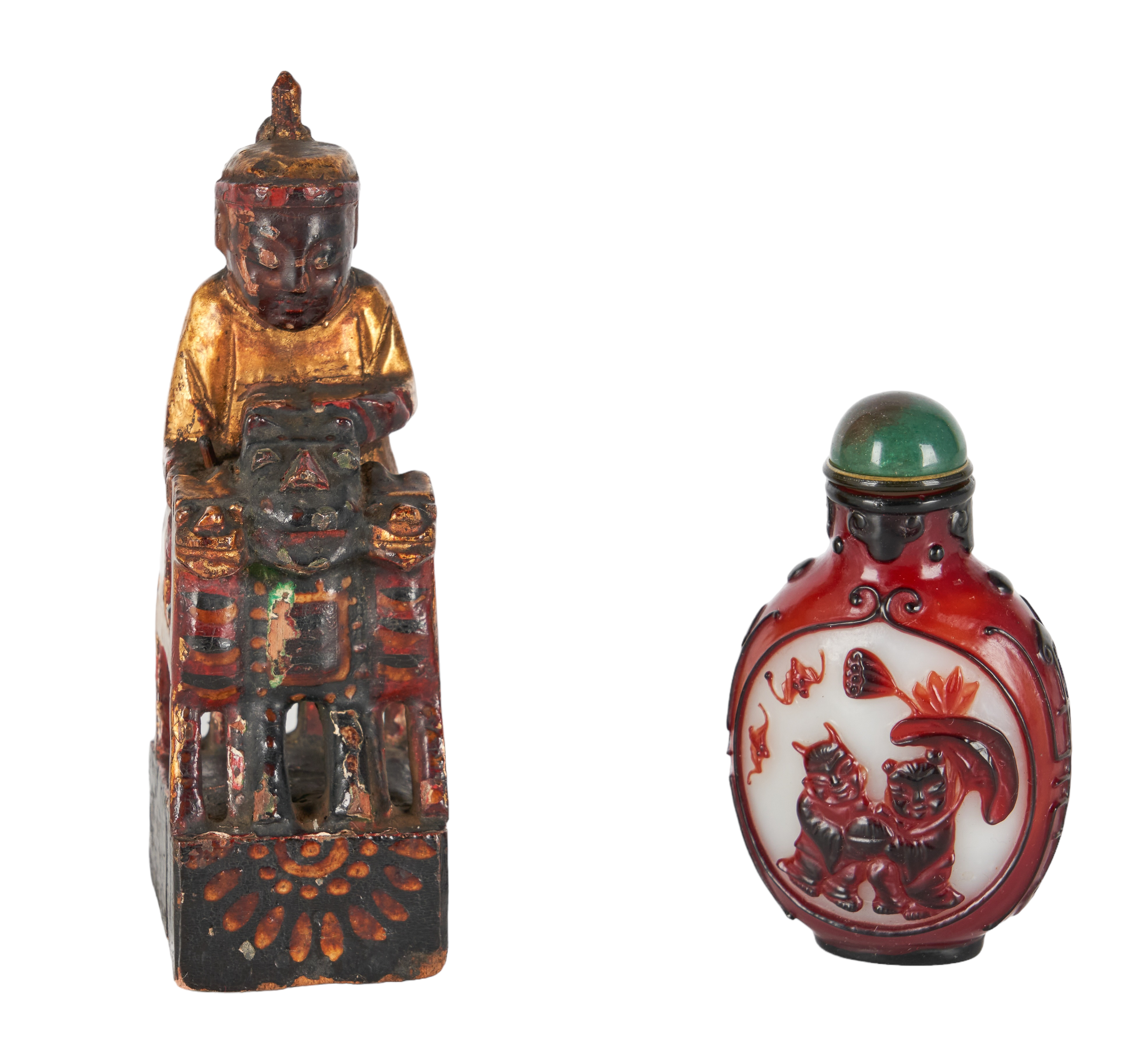 (2) Chinese items, c/o Peking glass