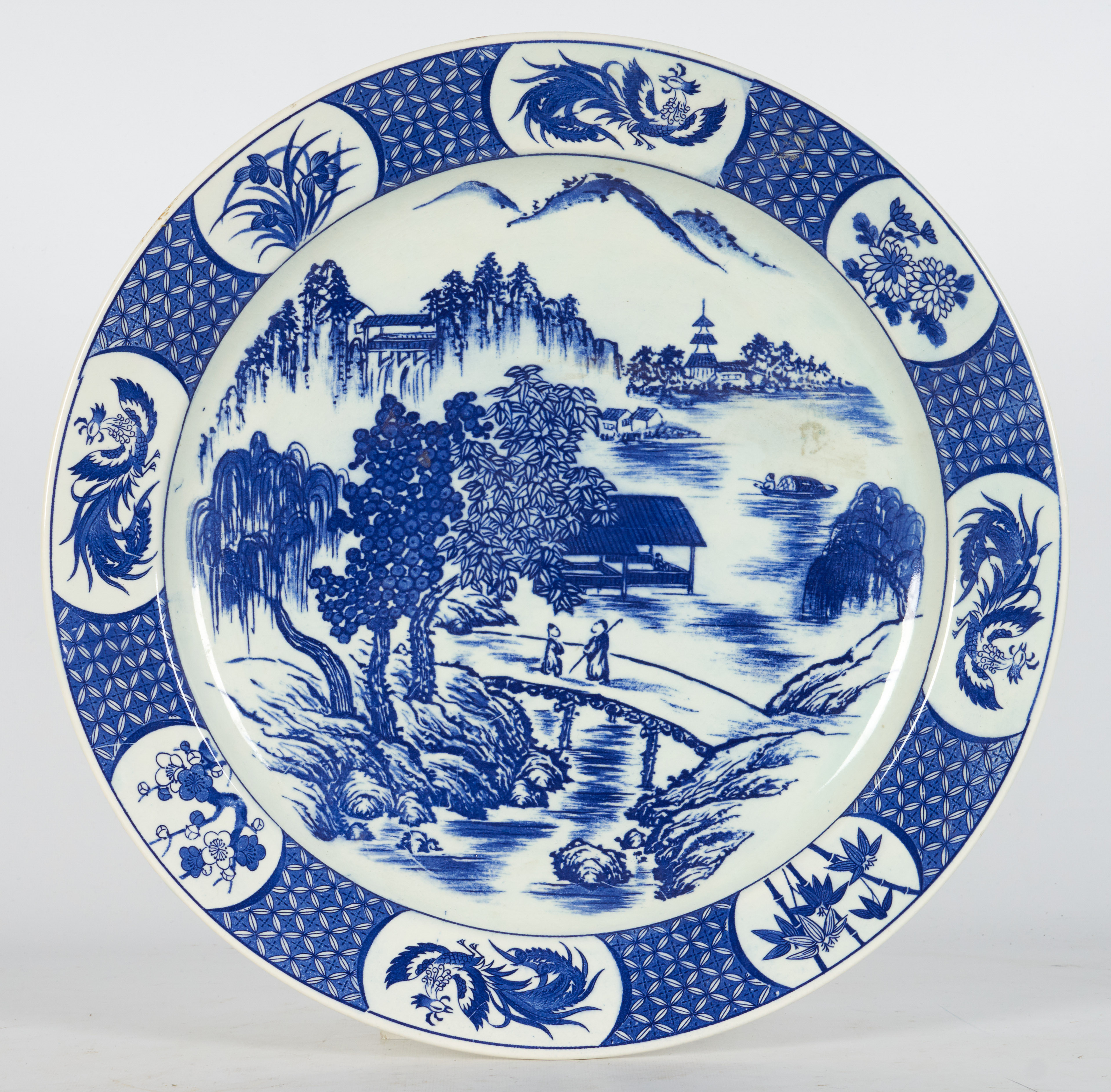 Chinese blue & white porcelain charger,