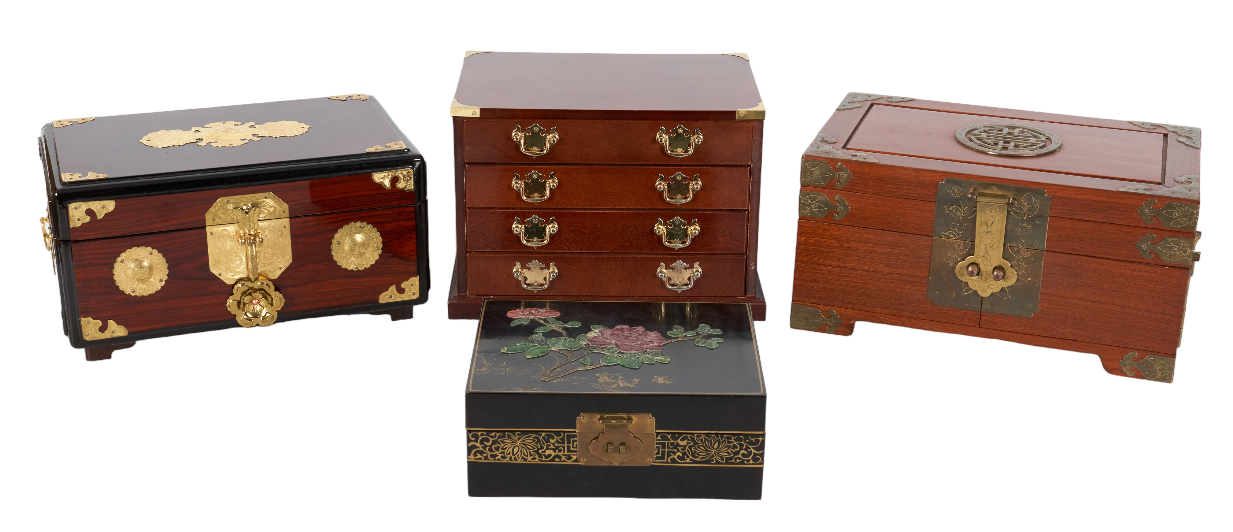  4 Asian Style Jewelry Chests 2e24d2