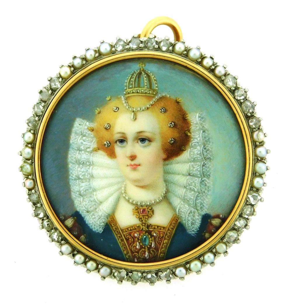 JEWELRY 18K MINIATURE PORTRAIT 2e2669