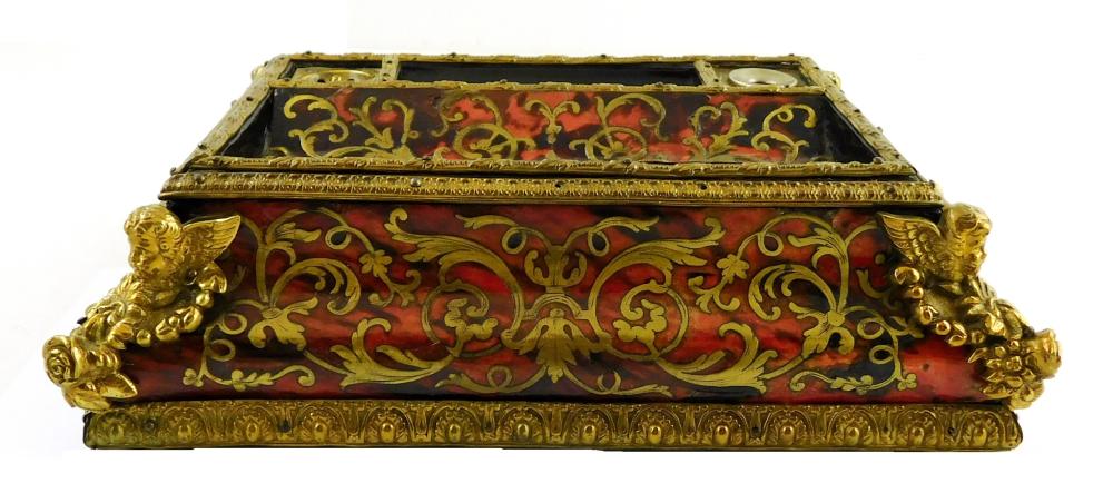 BOULLE DESK INK WELL FRENCH 19TH 2e2676