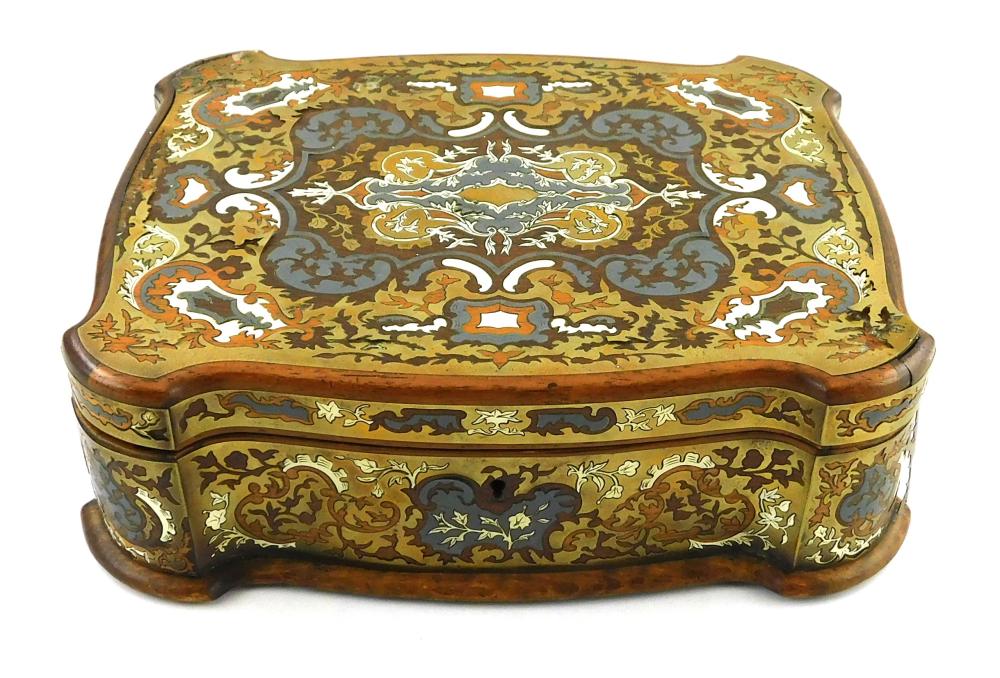 FRENCH BOULLE INLAID JEWEL BOX, 19TH